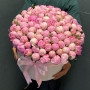 101 розовый пион в шляпной коробке